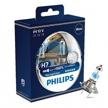 Автолампа PHILIPS H7 12V 55W +150% Racing Vision (12972RVS2), EUROBOX-2шт Автолампа PHILIPS H7 12V 55W +150% Racing Vision (12972RVS2), EUROBOX-2шт