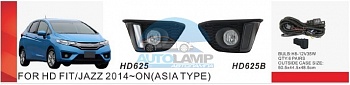 Противотуманные фары ADL/DLAA HD625 (Honda FIT 2014г-on (ASIA TYPE)), провода, кнопка