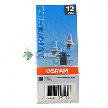 Автолампа OSRAM 12V 2W с патроном BX8,4d (2352MFX6)