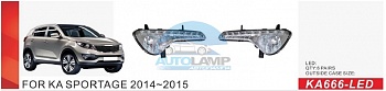 Противотуманные фары ADL/DLAA KA666-LED (KIA SPORTAGE 2014-2015г), провода