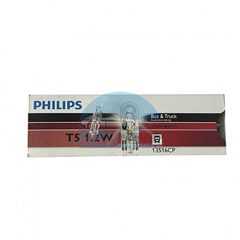 Автолампа PHILIPS T5 W1,2w 24V 1,2W б/ц T5 (13516CP)