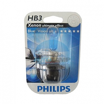 Автолампа PHILIPS HB3/9005 12V 65W P20d Blue Vision Ultra (9005BVU),на блистере