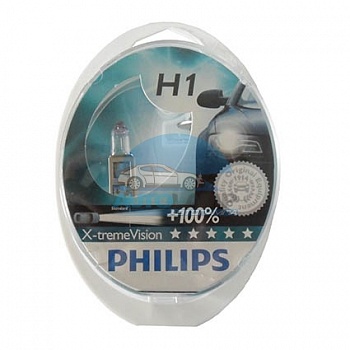 Автолампа PHILIPS H1 12V 55W P14,5s X-treme Vision +100% (12258XV), EUROBOX-2шт Автолампа PHILIPS H1 12V 55W P14,5s X-treme Vision +100% (12258XV), EUROBOX-2шт