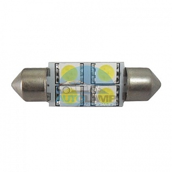 Светодиоды GL T10*36mm, 4 диода SMD5050, белые (салонная)