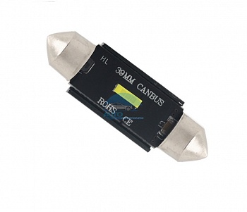 Светодиоды GL T10*39mm 1 диод Canbus с обманкой , белые (салонная)