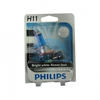 Автолампа PHILIPS H11 12V 55W Crystal Vision Ultra, на блистере (12362CVUB1) Автолампа PHILIPS H11 12V 55W Crystal Vision Ultra, на блистере (12362CVUB1)