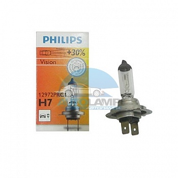 Автолампа PHILIPS H7 12V 55W +30% P26d (12972PC1)