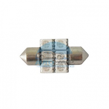 Светодиоды GL T10*31mm, 6 диодов SMD5050, синие (салонная)