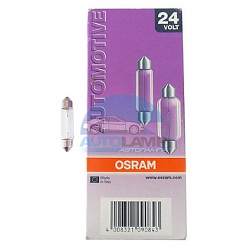Автолампа OSRAM C10W 24V 10W SV8,5/8 удлинённая 41мм (6429)
