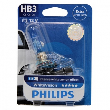 Автолампа PHILIPS HB3/9005 12V 65W P20d White Vision(9005WHV),на блистере Автолампа PHILIPS HB3/9005 12V 65W P20d White Vision(9005WHV),на блистере