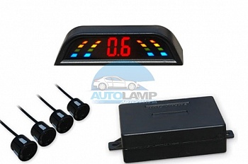 Парковочный радар беспроводный, 4 серебристых датчика, монитор HX-037II-W Парковочный радар беспроводный, 4 серебристых датчика, монитор HX-037II-W