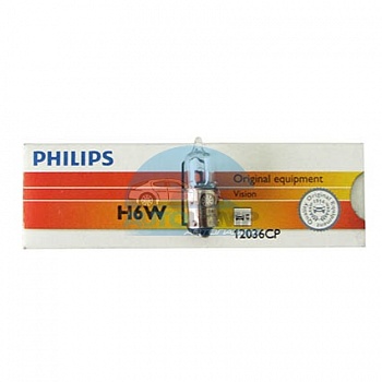Автолампа PHILIPS H6W 12V 6W (12036CP) Автолампа PHILIPS H6W 12V 6W (12036CP)
