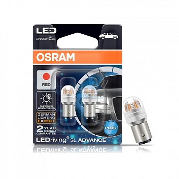 Светодиодная лампа LED OSRAM T25 P21/5W Красный (9457R-02B) Светодиодная лампа LED OSRAM T25 P21/5W Красный (9457R-02B)