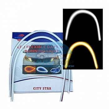 Гибкие дневные ходовые огни толстые 12v 60 см желто-белые Гибкие дневные ходовые огни толстые 12v 60 см желто-белые