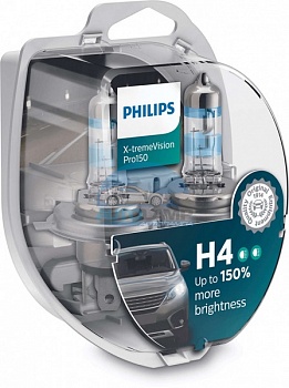 Автолампа PHILIPS H4 12V 60/55W +150% X-treme Vision PRO150 (12342XVP150), EUROBOX-2шт Автолампа PHILIPS H4 12V 60/55W +150% X-treme Vision PRO150 (12342XVP150), EUROBOX-2шт
