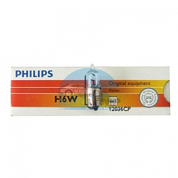 Автолампа PHILIPS H6W 12V 6W (12036CP)