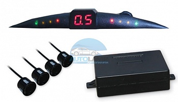 Парковочный радар, 4 черных датчика, монитор LED006 Парковочный радар, 4 черных датчика, монитор LED006