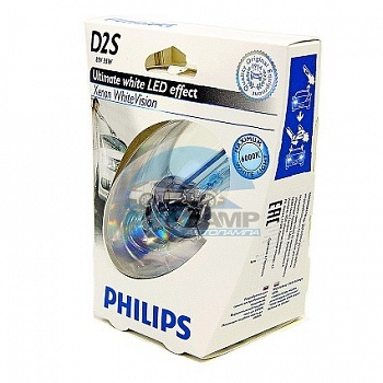 Ксеноновая лампа PHILIPS D2S XENON WHITE VISION 6000K (85122WHVS1)