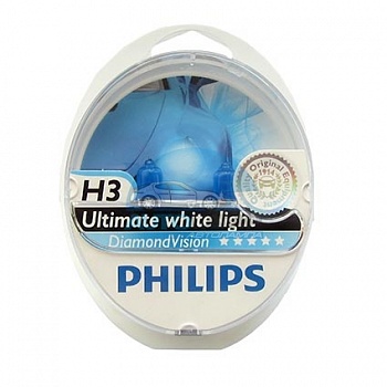 Автолампа PHILIPS H3 12V 55W PK22s Diamomd Vision (12336DV), EUROBOX - 2шт