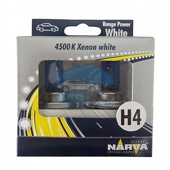 Автолампа NARVA 2*H4 12V 60/55W Range Power White(48680RPW)