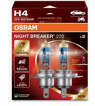 Автолампа OSRAM H4 12V 60/55W P43t +220% Night Breaker (64193NB220-HCB) Автолампа OSRAM H4 12V 60/55W P43t +220% Night Breaker (64193NB220-HCB)