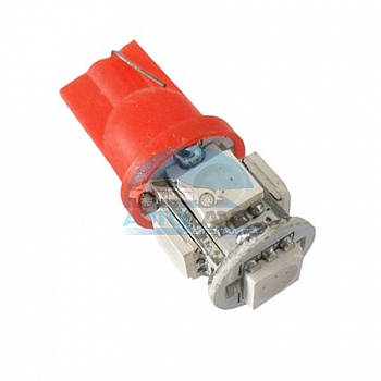 Светодиоды GL T10 б/ц 5 диодов SMD5050, красные (габариты, панель приборов) Светодиоды GL T10 б/ц 5 диодов SMD5050, красные (габариты, панель приборов)