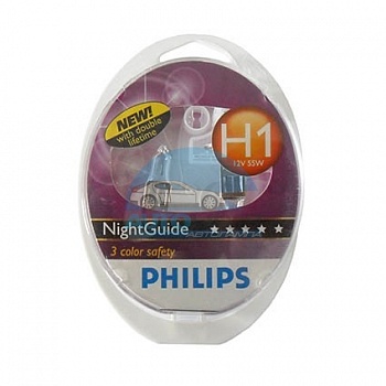 Автолампа PHILIPS H1 12V 55W P14,5s Night Guide (12258NG), EUROBOX-2шт Автолампа PHILIPS H1 12V 55W P14,5s Night Guide (12258NG), EUROBOX-2шт