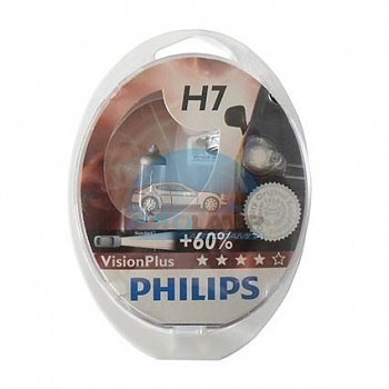 Автолампа PHILIPS H7 12V 55W P26d +60% Vision Plus (12972VP), EUROBOX-2шт