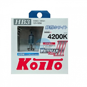 Автолампа KOITO 9005 (HB3) 12V 65W (110W) Whitebeam III 4200K- 2 шт (P0756W) Автолампа KOITO 9005 (HB3) 12V 65W (110W) Whitebeam III 4200K- 2 шт (P0756W)