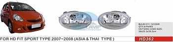Противотуманные фары ADL/DLAA HD362 для Honda FIT SPORT (2007-2008), с проводами и кнопкой Противотуманные фары ADL/DLAA HD362 для Honda FIT SPORT (2007-2008), с проводами и кнопкой