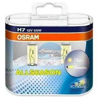 Автолампа OSRAM H7 12V 55W PX26d Allseason (64210All), EUROBOX-2шт