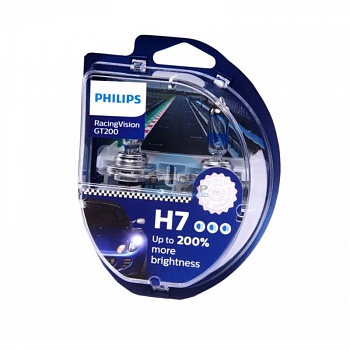 Автолампа PHILIPS H7 12V 55W +200% Racing Vision GT200 (12972RGT), EUROBOX-2шт Автолампа PHILIPS H7 12V 55W +200% Racing Vision GT200 (12972RGT), EUROBOX-2шт