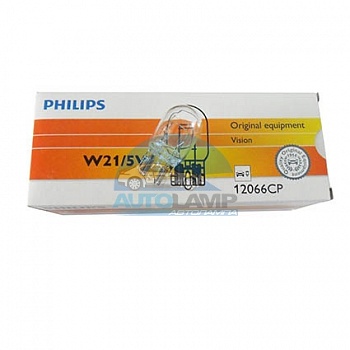 Автолампа PHILIPS W21/5W 12V 21/5W б/ц (12066CP) Автолампа PHILIPS W21/5W 12V 21/5W б/ц (12066CP)