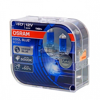 Автолампа OSRAM H7 12V 80W PX 26d Cool Blue Boost 5500 (62210CBB), EUROBOX-2шт