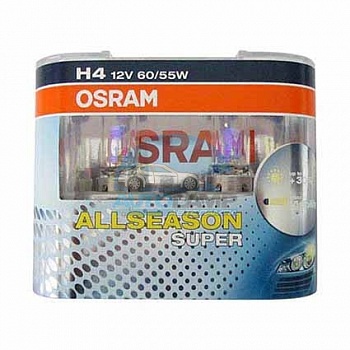 Автолампа OSRAM H4 12V 60/55W P43t +30% Allseason (64193Als), EUROBOX-2шт